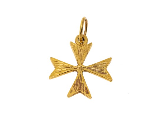 18k Yellow Gold Handsome Maltese Cross