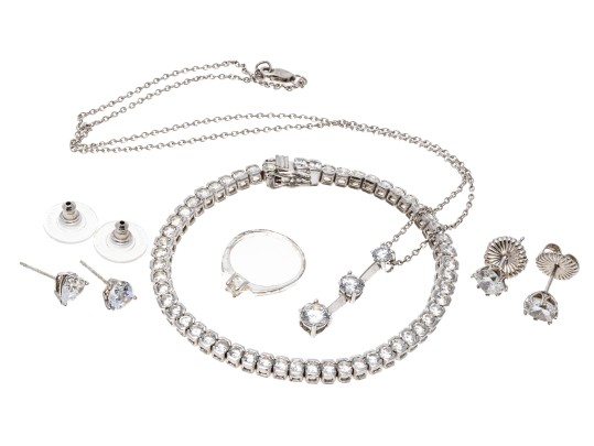 Sterling Silver And Cubic Zirconia Jewelry