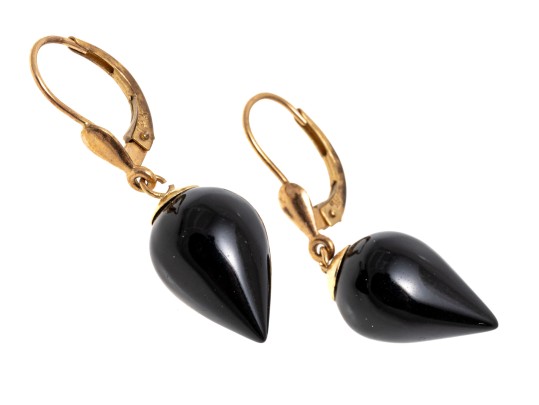 Lively 14K Black Onyx Drop Earrings