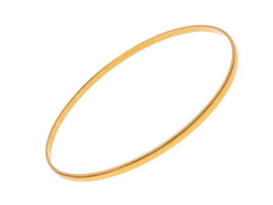 18k Yellow Gold Elegant Slip On Bangle Bracelet