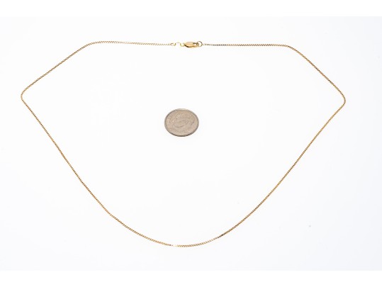 14k Yellow Gold Box Chain, 18