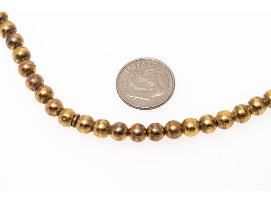 14k Yellow Gold Simple 5.75mm Bead Necklace