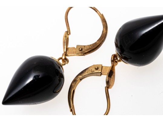 Lively 14K Black Onyx Drop Earrings