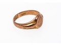 9k Rose Gold Antique Ribbed Signet Ring, Size 5.75