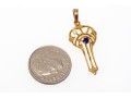 Vintage 10K Sapphire Set Drop Pendant