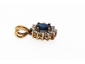 10K Sapphire And Diamond Halo Pendant