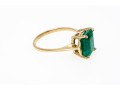 Charming 10K And Single Emerald Ring, Size 8