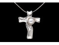 Sterling Silver Freeform Cultured Freshwater Pearl Pendant Necklace