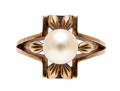 14K Single Pearl Open Form Ring, Size 7