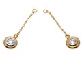 14k Yellow Gold Beautiful Drop Pendant Brilliant Diamond Earring Jackets, App. 0.34 TCW