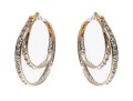 Shimmering 14K Double Style Hoop Earrings