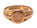 9k Rose Gold Antique Ribbed Signet Ring, Size 5.75