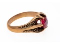 10k Rose Gold Handsome Vintage Chased Chunky Solitaire Ring, Size 10.75+