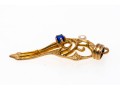 Vintage 10K Sapphire Set Drop Pendant