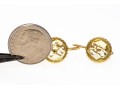 14k Yellow Gold Lovely Round Checkerboard Yellow Citrine Earrings, App. 4.26 TCW
