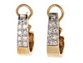 14K And Dazzling Diamond Elongated Hoop Earrings
