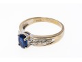 14k Gold Striking Oval Blue Sapphire And Diamond Ring, Size 7.75