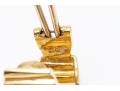 18k Yellow Gold Striking Chunky Horizontal Ribbed Half Hoop Earrings