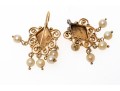 Vintage 14K And Suspended Pearl Earrings