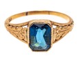 10k Gold Vintage Floral SidedRing, Size 5.75