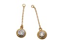 14k Yellow Gold Beautiful Drop Pendant Brilliant Diamond Earring Jackets, App. 0.34 TCW