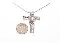 Sterling Silver Freeform Cultured Freshwater Pearl Pendant Necklace