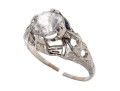 Platinum Vintage Filigree Solitaire Ring