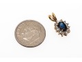 10K Sapphire And Diamond Halo Pendant