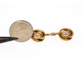 18k Yellow Gold Fun Swirl Framed Oval CZ Drop Earrings