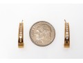 14k Yellow Gold Striking Diamond G  Set Hoop 