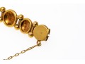 14k Yellow Gold Pretty Flower And Circle Link Bracelet