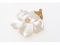 14k Yellow Gold, Mother-of-pearl And Blue Topaz Cluster Flower Pendant