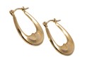 Simple Pair Of 14K Elongated Hoop Earrings