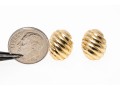 14K Ribbed And Polished Puff Earrings
