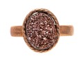 Chic Milor 18K Rose Gold Druzy Ring, Size 7