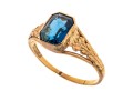 10k Gold Vintage Floral SidedRing, Size 5.75