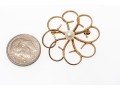 14k Yellow Gold Pretty Vintage Open Swirl Circle Brooch, Cultured 5mm Pearl Center