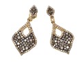 Dazzling 14K And Brown Diamond Pendant Earrings