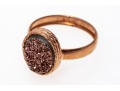 Chic Milor 18K Rose Gold Druzy Ring, Size 7