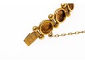 14k Yellow Gold Pretty Flower And Circle Link Bracelet