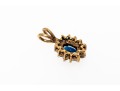 10K Sapphire And Diamond Halo Pendant