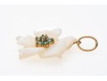 14k Yellow Gold, Mother-of-pearl And Blue Topaz Cluster Flower Pendant