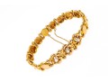 14k Yellow Gold Pretty Flower And Circle Link Bracelet