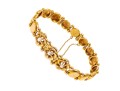 14k Yellow Gold Pretty Flower And Circle Link Bracelet