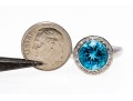 Bright Topaz And Diamond Contemporary 18K White Gold Ring, Size 6.5+