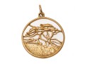 14k Yellow Gold Interesting Round Open Tree Motif Pendant