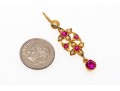 Fantastic 22K Seed Pearl And Pink Sapphire Drop Pendant