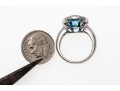 Bright Topaz And Diamond Contemporary 18K White Gold Ring, Size 6.5+