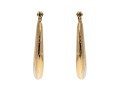 Simple Pair Of 14K Elongated Hoop Earrings