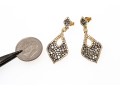 Dazzling 14K And Brown Diamond Pendant Earrings